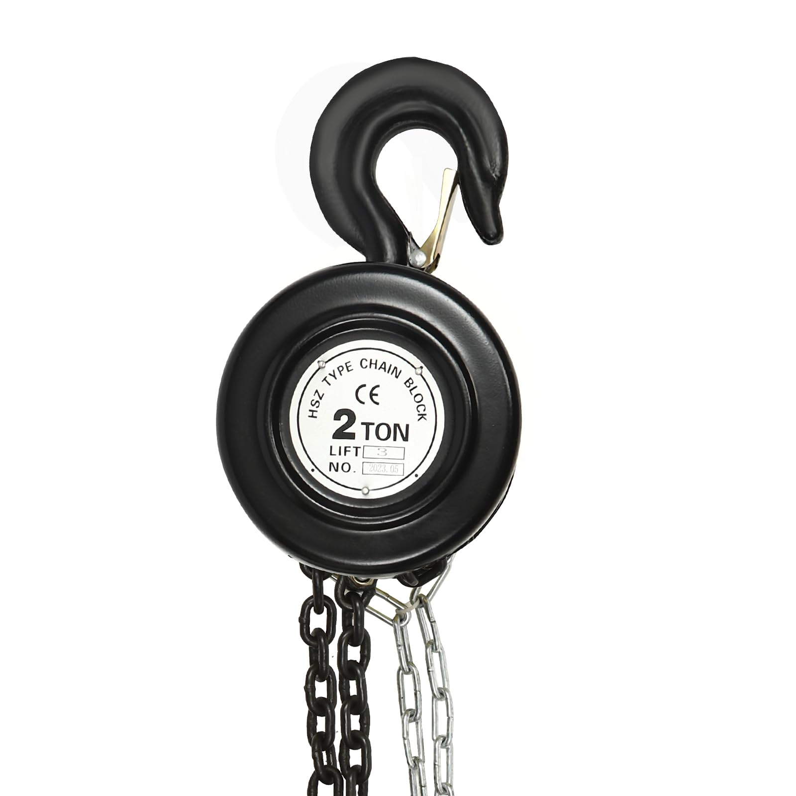 Hand Chain Hoist,2 Ton/4409 lbs Capacity 10 Feet Lift with 2 Heavy Duty Hooks, Manual Chain Lift Chain Block Hoist for Warehouse Building Automotive Machinery,Black