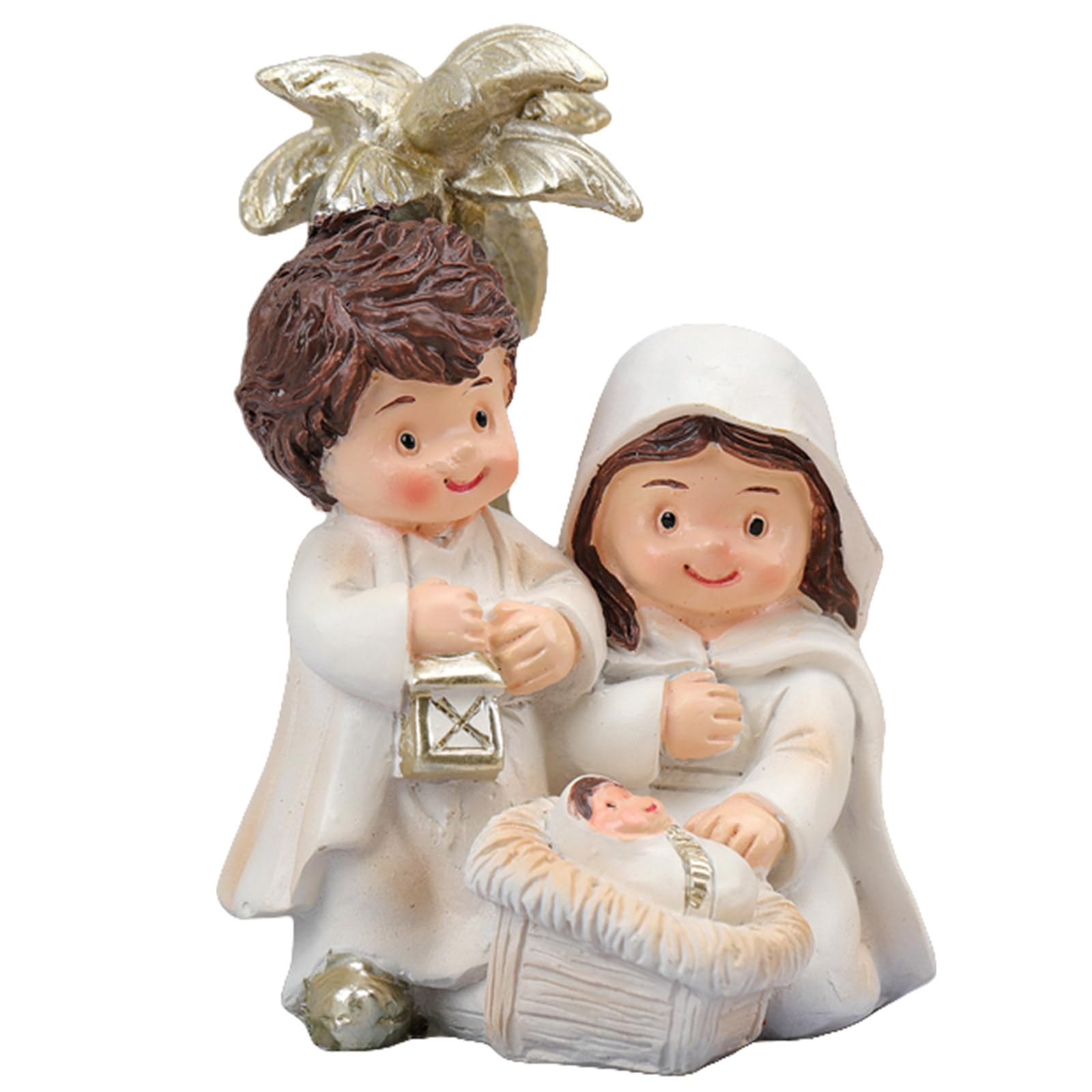 Tsophreniq Nativity Scene Christmas Decoration Resin Catholic Figurines for Table Top Display Religious Holiday Ornament