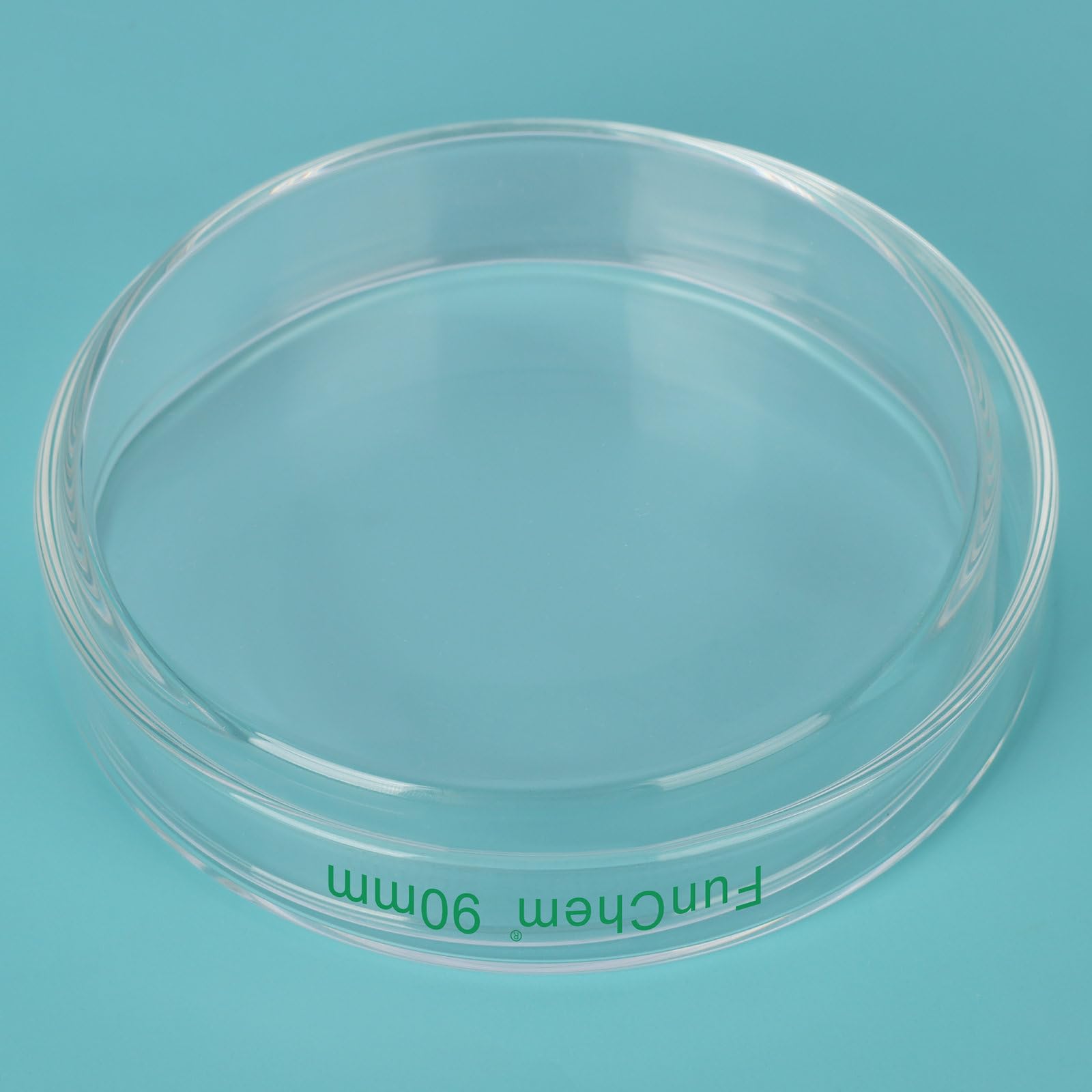 FunChem Lot de 5 boîtes de Pétri en verre avec couvercle, verre borosilicate, coupelles de culture cellulaire autoclavables, boîtes de Pétri de laboratoire, diamètre extérieur 90 mm