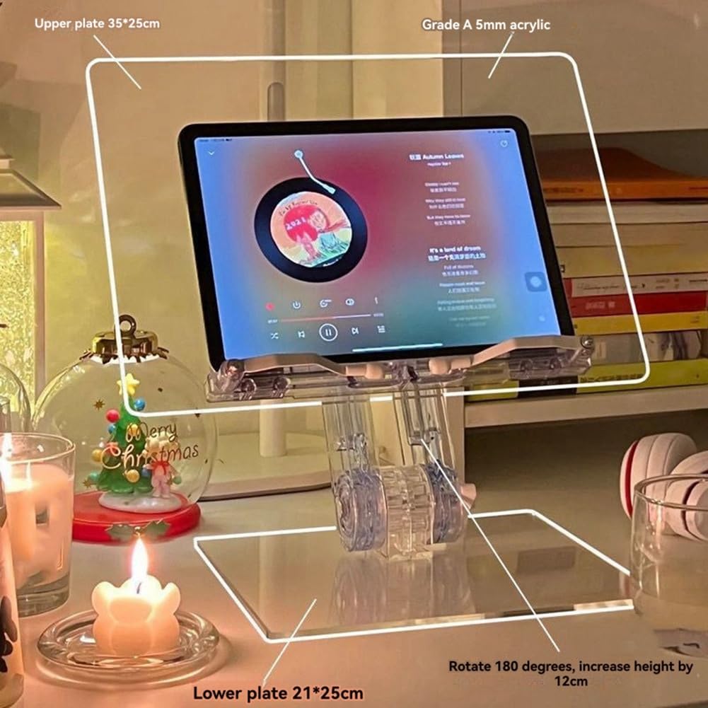 Przezroczysty akrylowy podwyższony stojak na laptopa, uchwyt biurkowy w stylu Ins z stojakiem do czytania na tablety