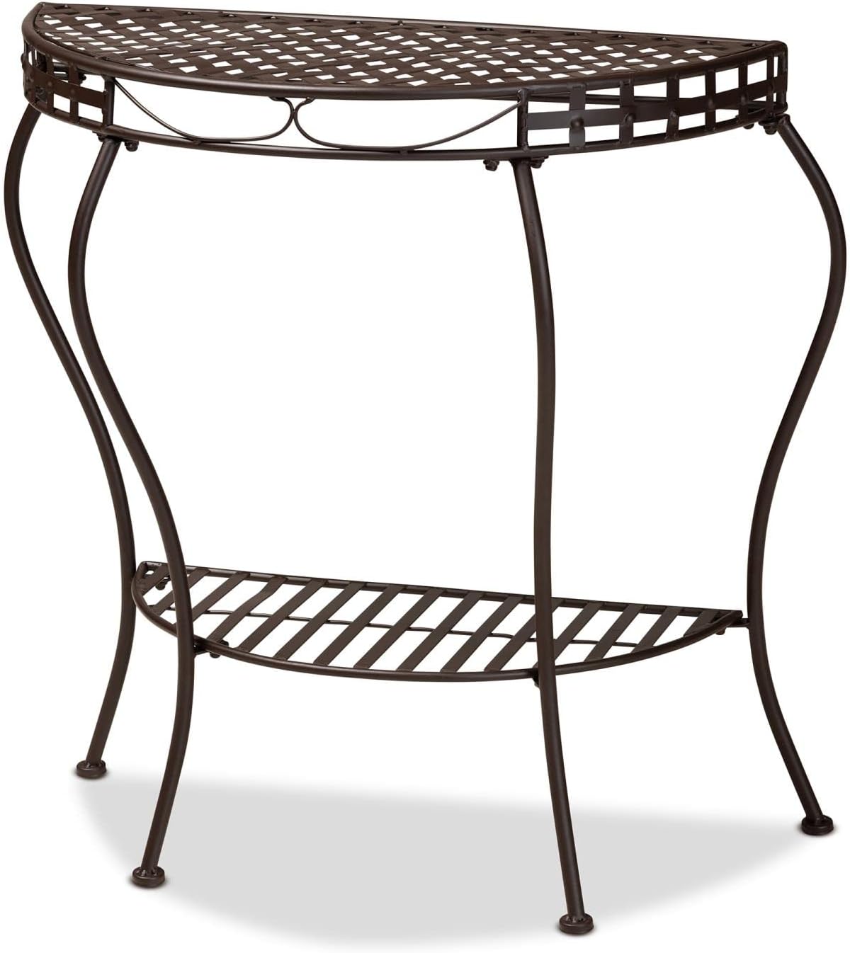 Baxton Studio Laraine Modern and Contemporary Black Metal Outdoor Console Table