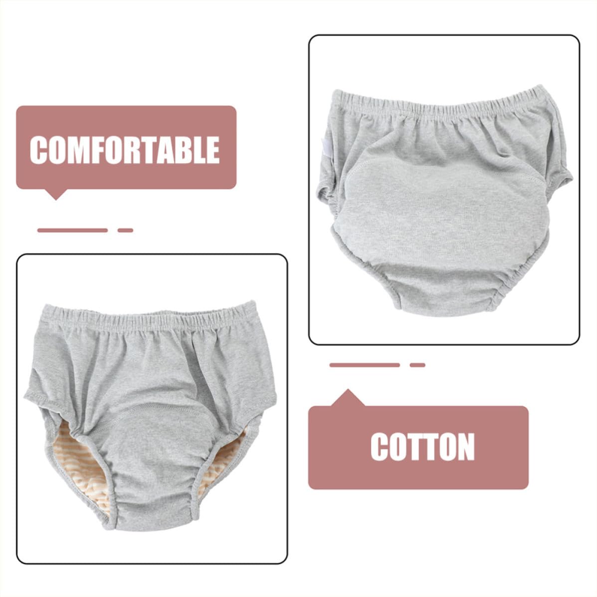 LIFKOME Incontinence Culottes en Coton Simple et Confortable Lot de 2 pour Homme et Femme Usage Quotidien Poids 55-65kg