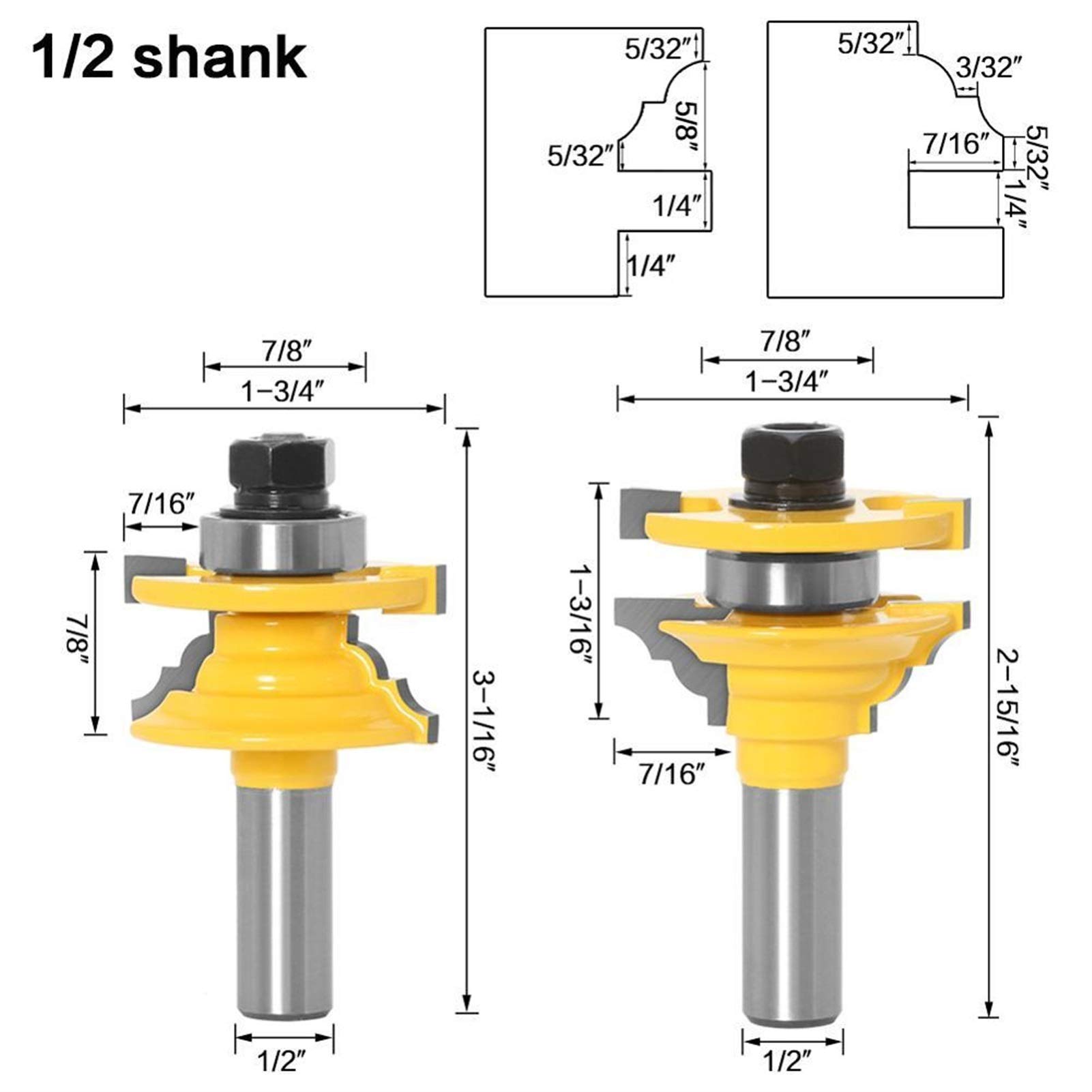 Bclla Zkenyao-Router Bit 12mm 1/2