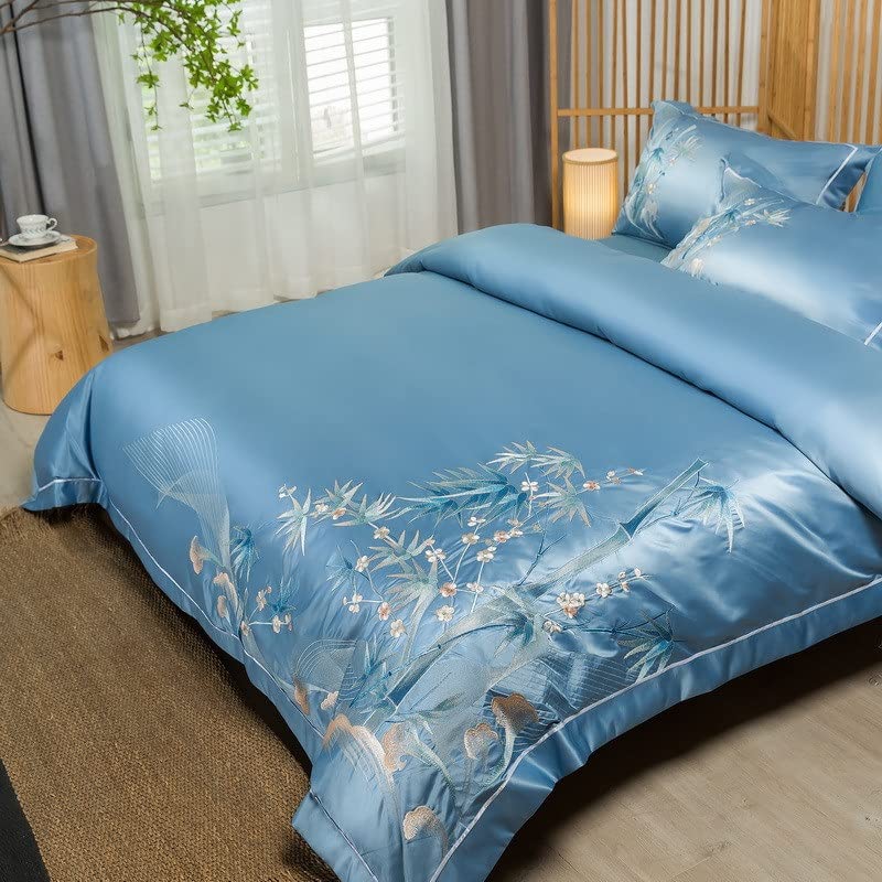 Amazon｜シノワズリ刺繍寝具セット サテン シルク コットン布団カバー
