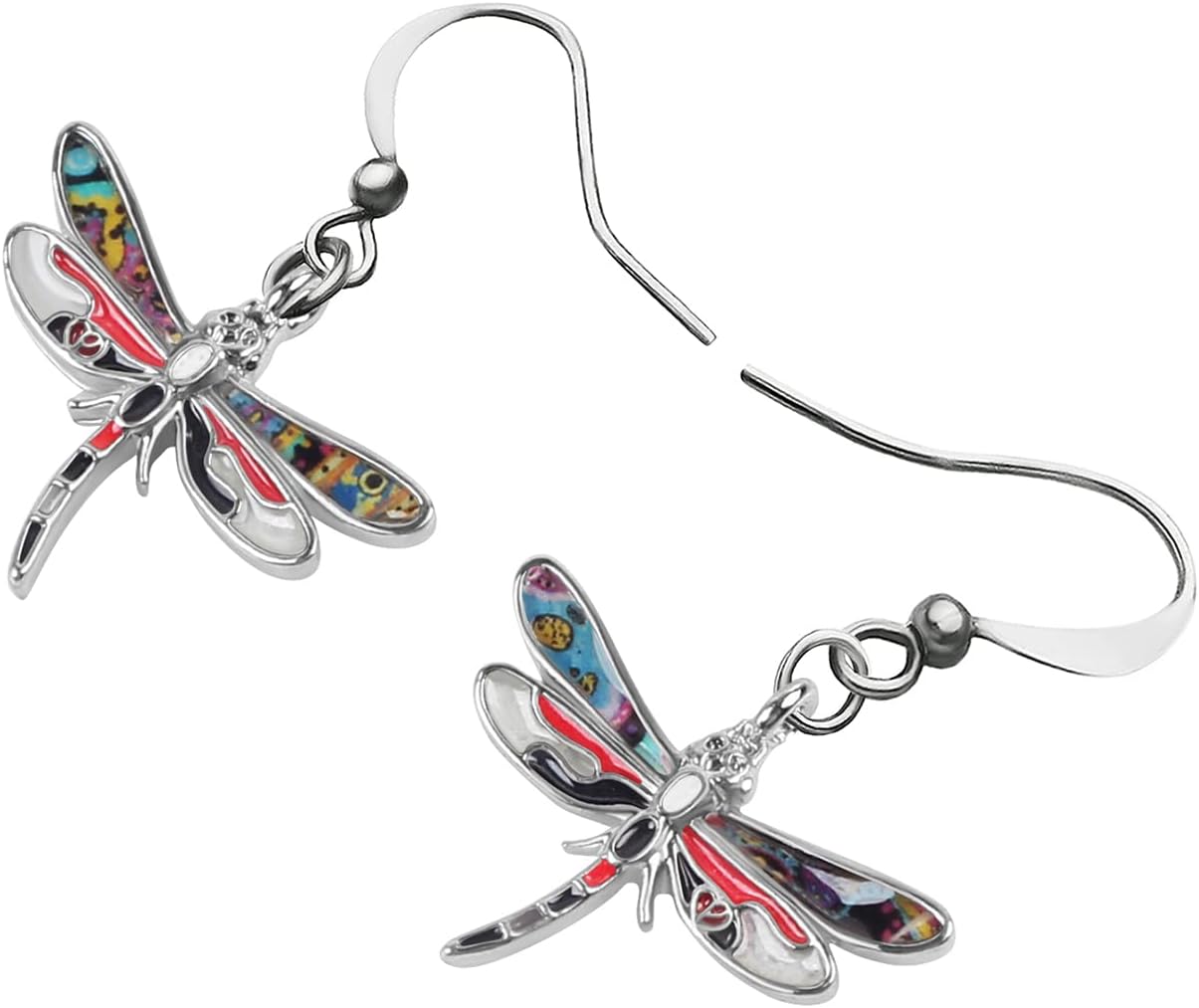 Alloy Cute Dragonfly Earrings Dangle Dragonfly Gifts for Women Fashion Summer Jewelry Enamel Charms - Image 3