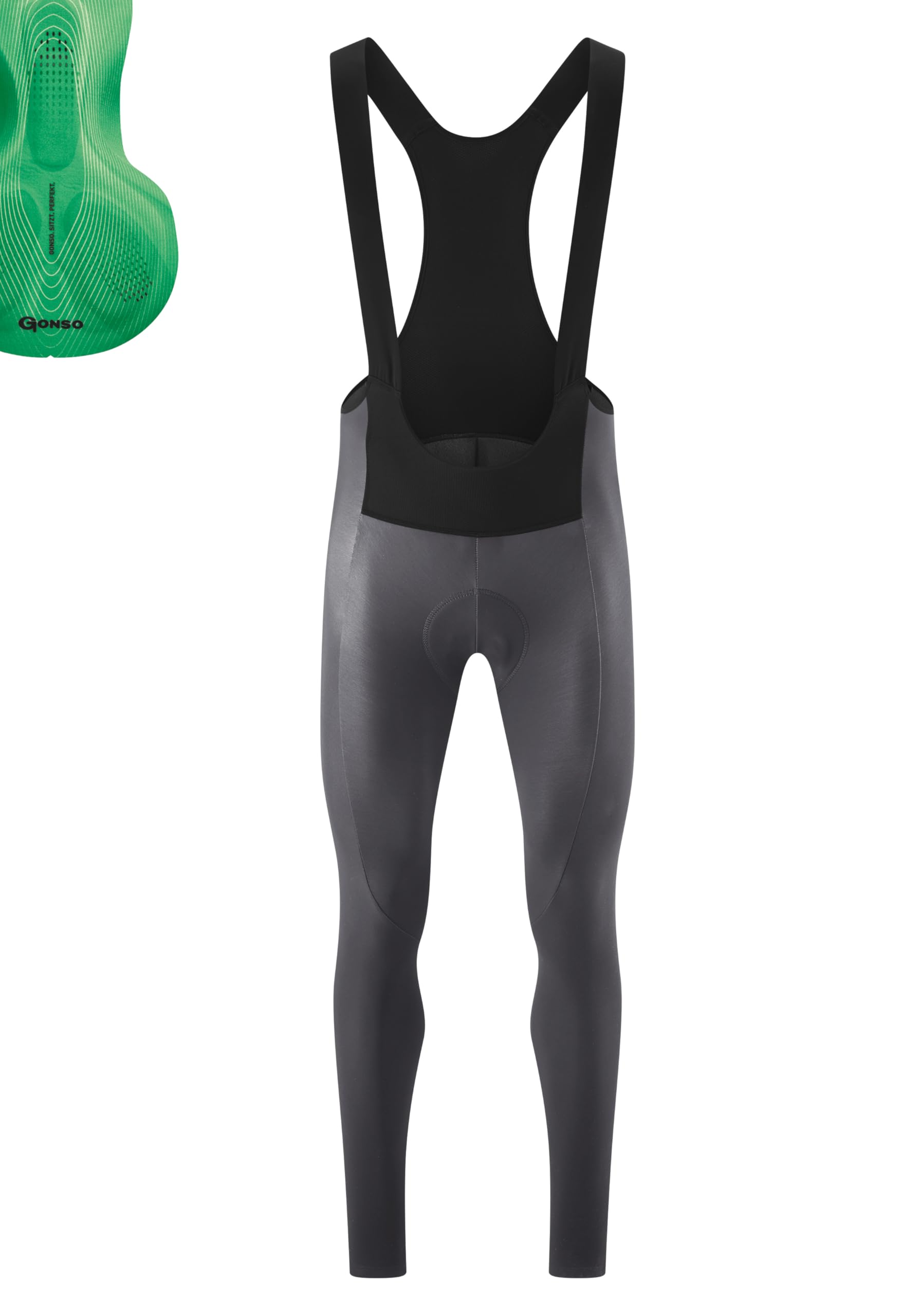 Gonso SITIVO Tight Bib M, Mercury/Bright Green, M, 3000403