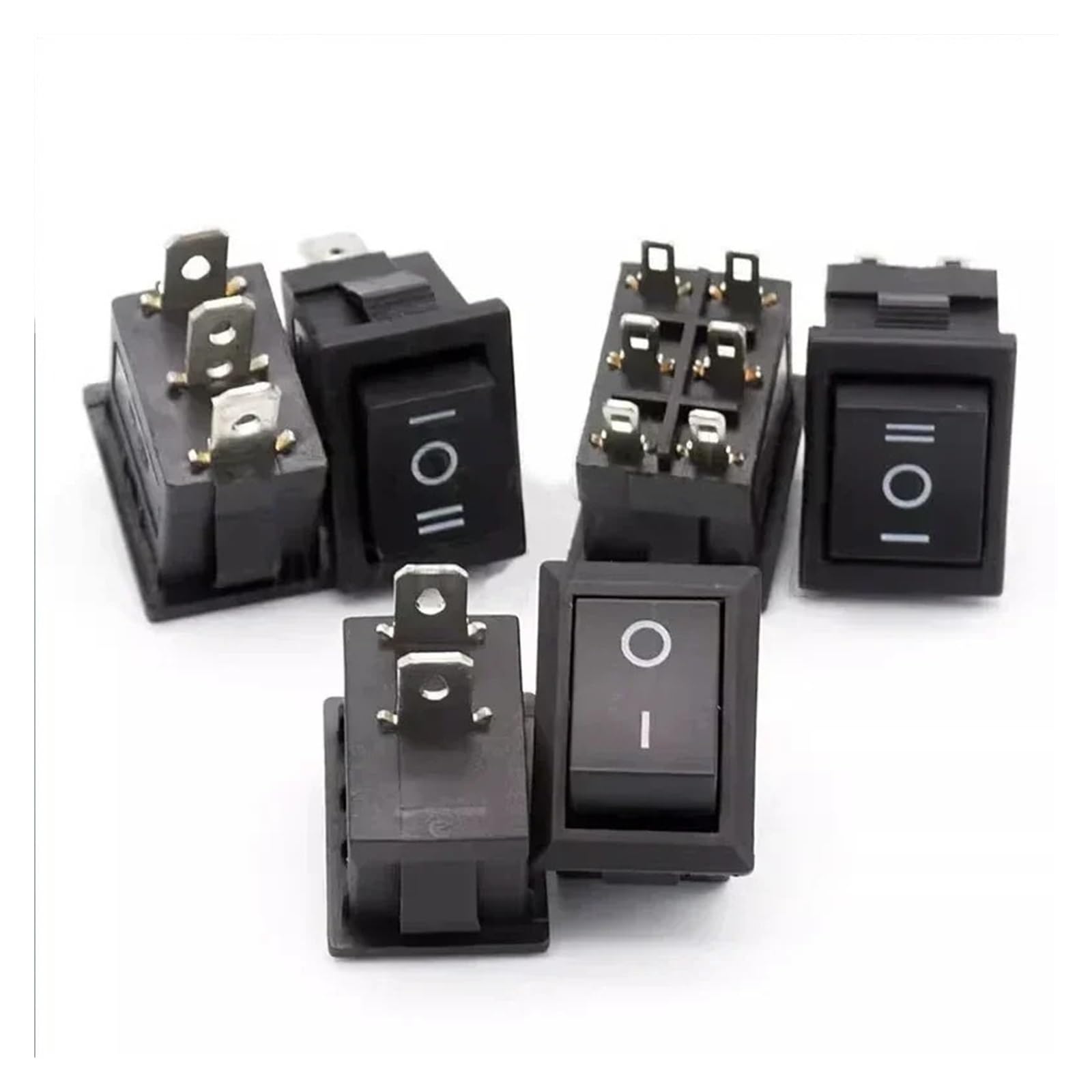 100PCS KCD1 Serie 2/3/4 Pin ON-OFF Boot Rocker Position Power Schalter | 15 mm x 21 mm, Schwarz, Rot, Grün, 6 A/250 V, 10 A/125 V Wechselstrom(Red 3Pin,500 PCS)