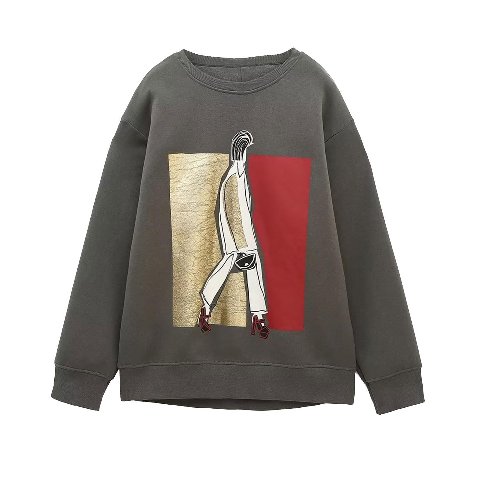 Pull col rond femme au style Y2K marqué et imprimé graphique rétro - 5