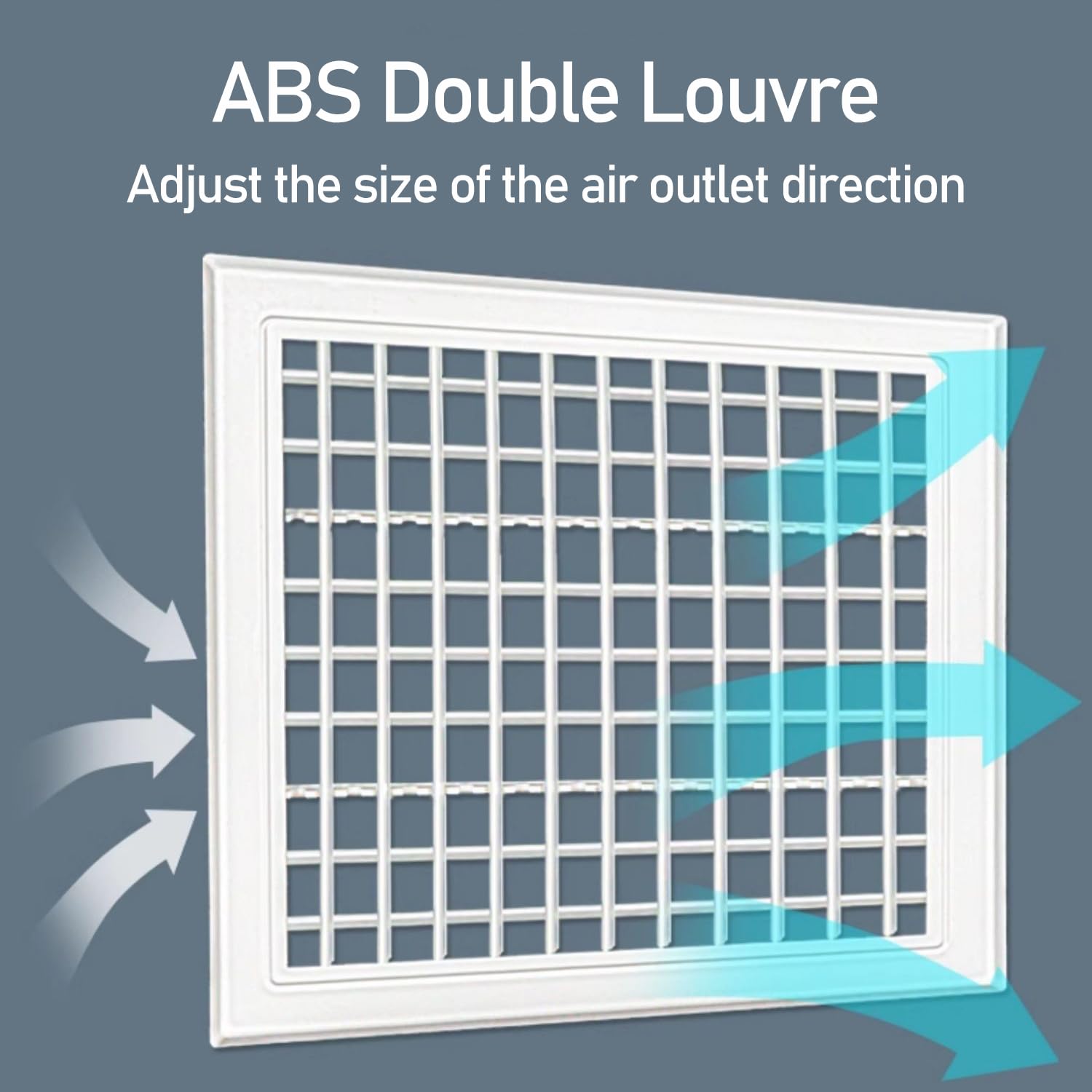 Cubierta de Ventilación de Aire Con Persiana de Doble Capa Para Pared o Techo, Rejilla de Salidas de Aire 8'' X 8'' - 4", Pared Lateral Y Techo, Difusor Cubierta Conducto Ventilación HVAC, Blanco