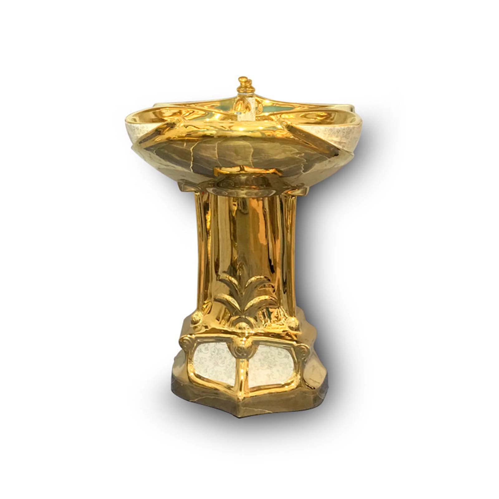 Golden Toilet Toilet Super Whirlpool Hotel Bathroom Golden Ceramic Post Basin Toilet, Bathroom Toilet Post Basin Set post basin