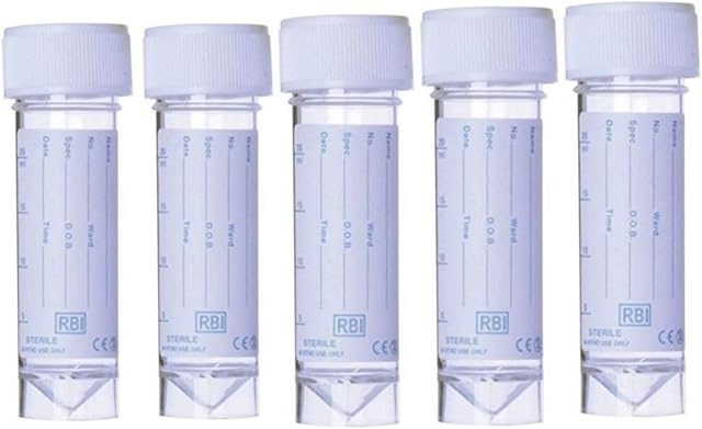 Noondl Urine Sample Bottles with Screw Top and Labels 5 Bottles