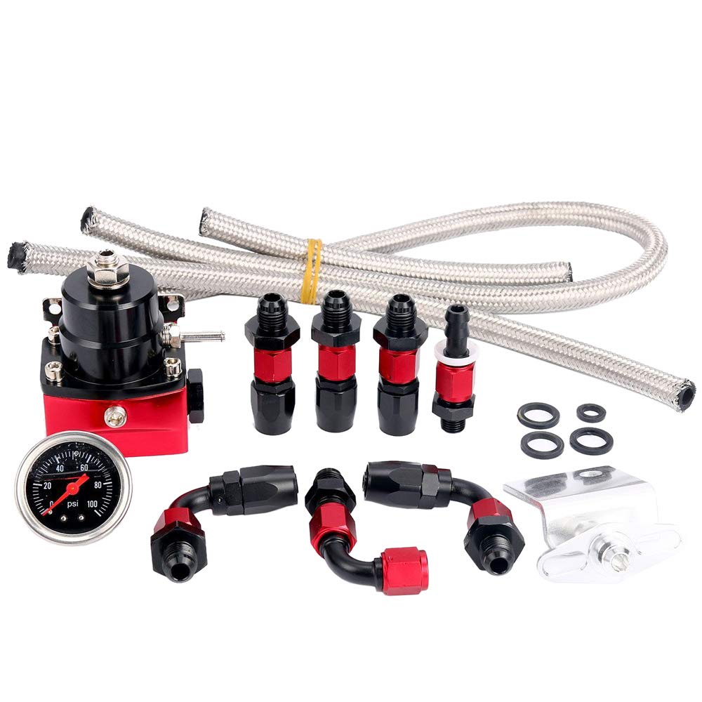 Buy SUNROAD Universal Adjustable Fuel Pressure Regulator Kit FPR w/ AN6