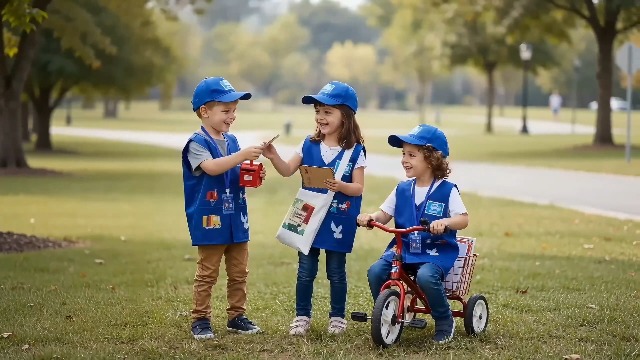 Disfraz de Cartero para Niños con Chaleco y Sombrero miniatura 7