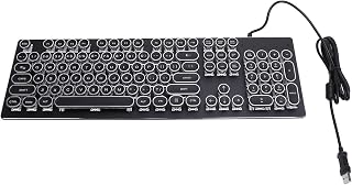 104 Keys Mechanical Gaming Keyboard, RGB Backlight, Blue Switch, 12 Multimedia Shortcut Keys, 9 Backlight Modes, Compatible with OS X PC/Laptop (Black) Durability