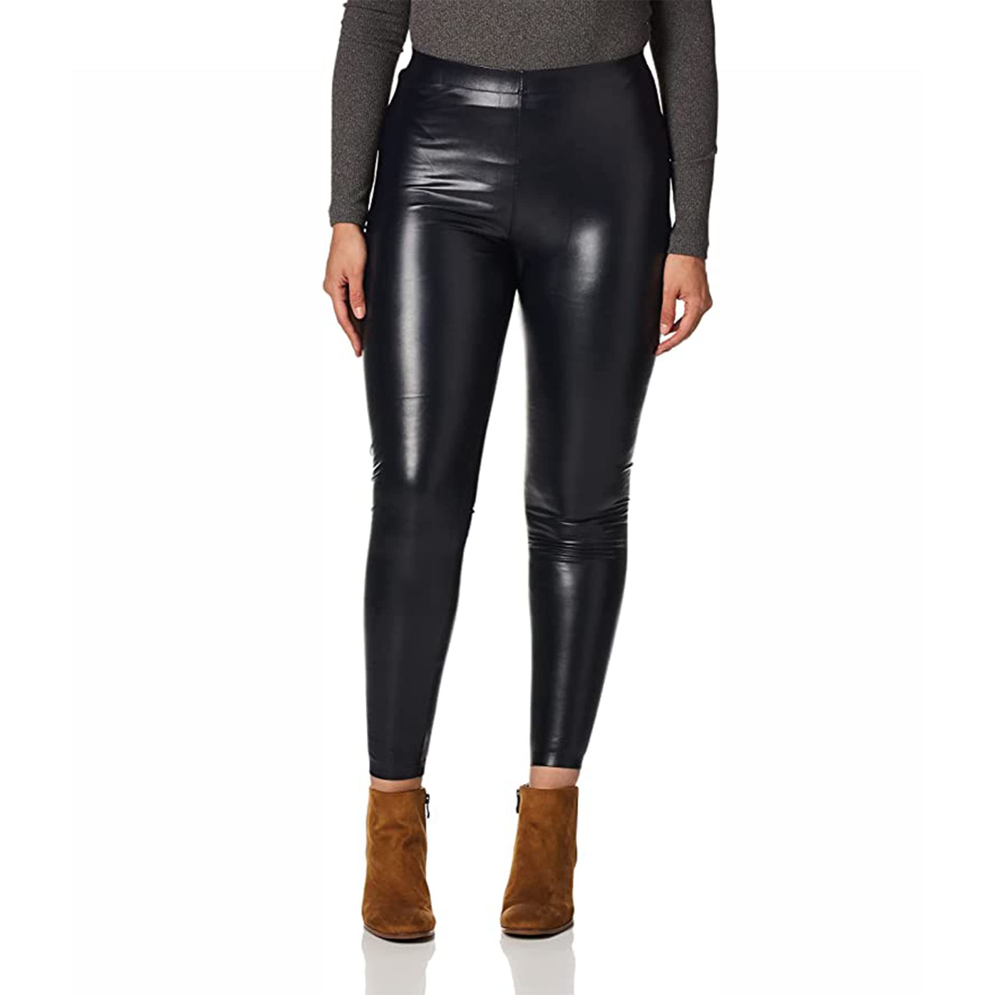 HUE Womens Sleek Effect High Waist Leggings