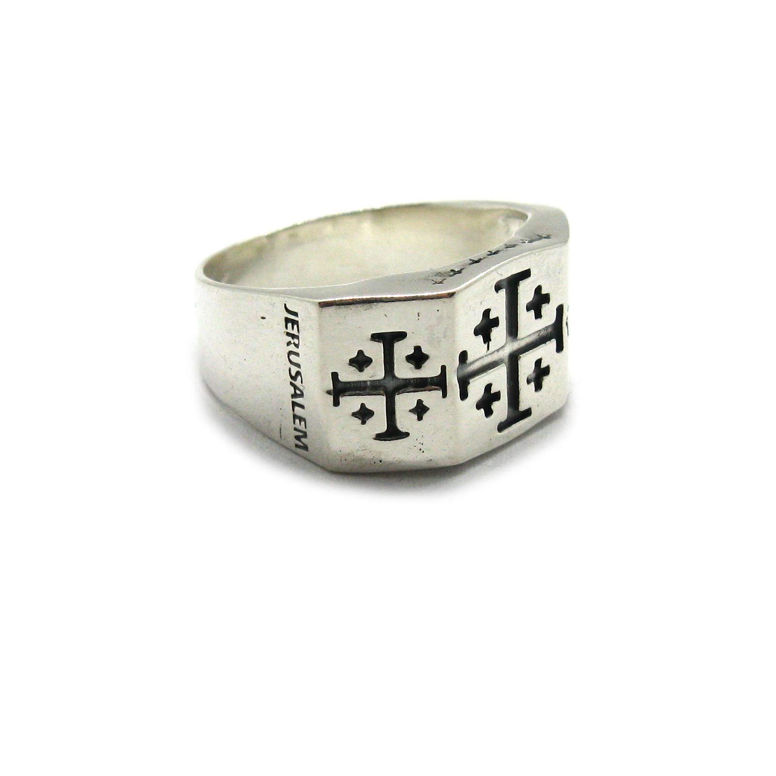 Anillo de plata de lay sólido 925 Cruz de Jerusalem R001965 Empress
