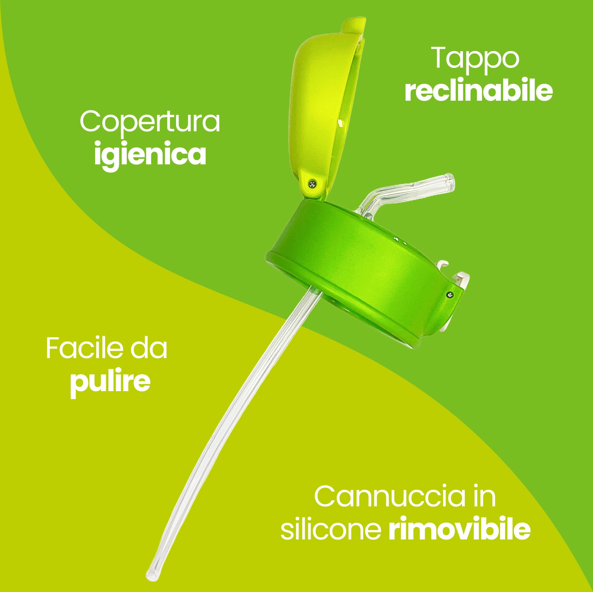 Borraccia termica Tema panda 460ml Acciaio BPA free Cannuccia Mantenimento caldo 12h freddo 24h