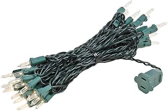 Novelty Lights 5 Feet 35 Bulbs Mini Light String, Clear Bulbs, Green Wire