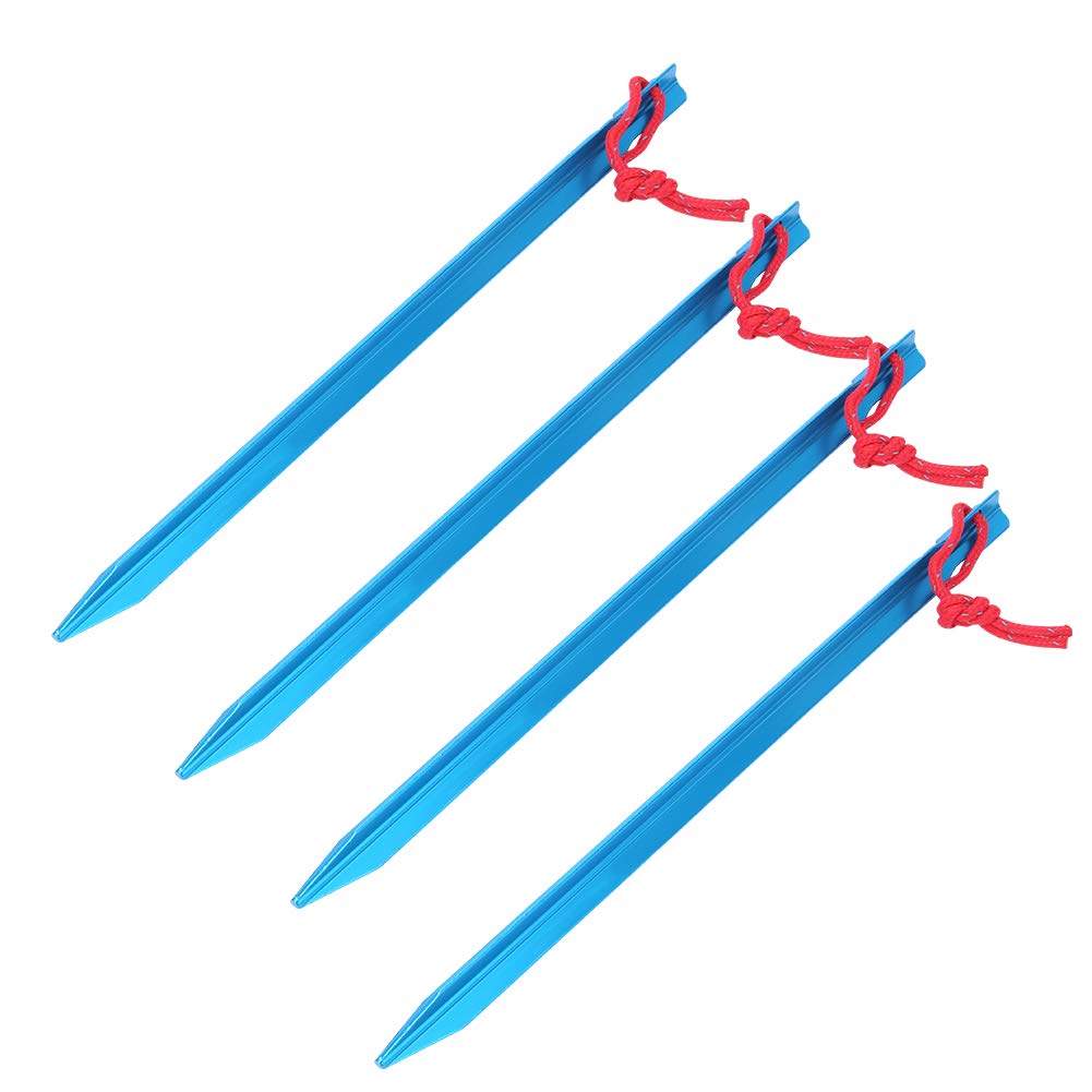 Culnflun 4PCS 23cm Tent Pegs, Aluminium Alloy Outdoor Camping Tent Peg Ground Nail Stakes Lengthen Wind Rope Fixed Stake, Heavy Duty Camping Stakes for Camping,Beach and Sand