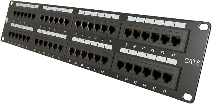 Vertical Cable Cat6 48 Port 19" Horizontal Rackmount 2U Patch Panel