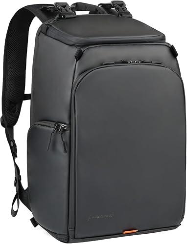 Besnfoto Mochila impermeable para cámara DSLR/SLR sin espejo, bolsa de fotos para hombres con compartimento para computadora portátil para viajes de