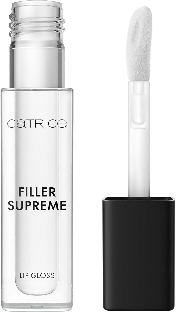 Catrice Filler Supreme Lip Gloss (010 | High Gloss, Low Drama), Clear Shine | Transparent Finish, High-Shine & Glossy Formula, Non-Sticky, Made with Peptides & Hyaluronic Acid; Vegan & Cruelty Free