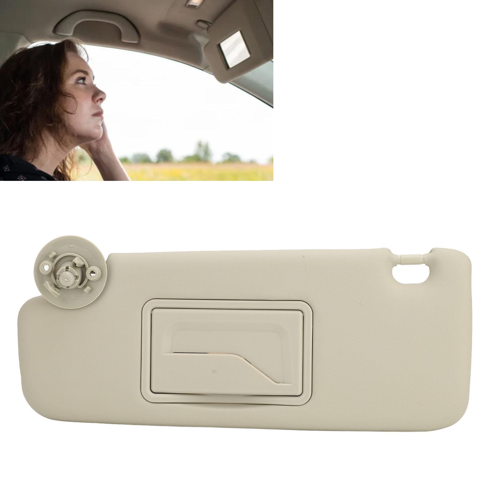 Generic Grigio Minimalista Auto Sinistro Lato Guida per Matiz 2004-2017 2011-2022, Parasole con Specchio per Trucco, Eccellente Protezione Solare, Facile Installare