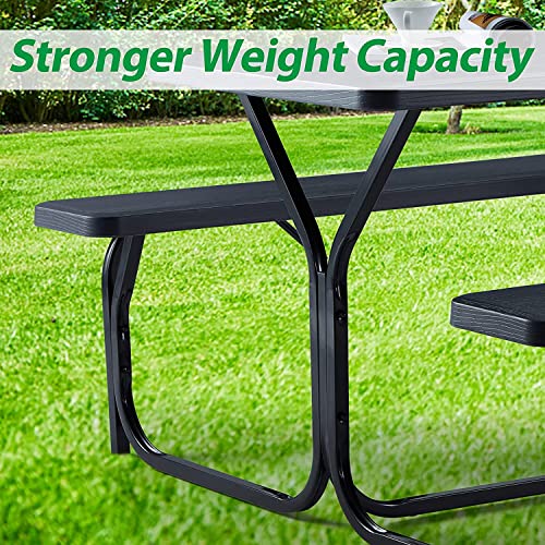 Ecotouge 5 Ft Portable Picnic Table Benches Set For Outdoor, Heavy Duty Camping Picnic Tables, Weather Resistant, Suitable Patio, Garden For Adult(Black) #TOP4