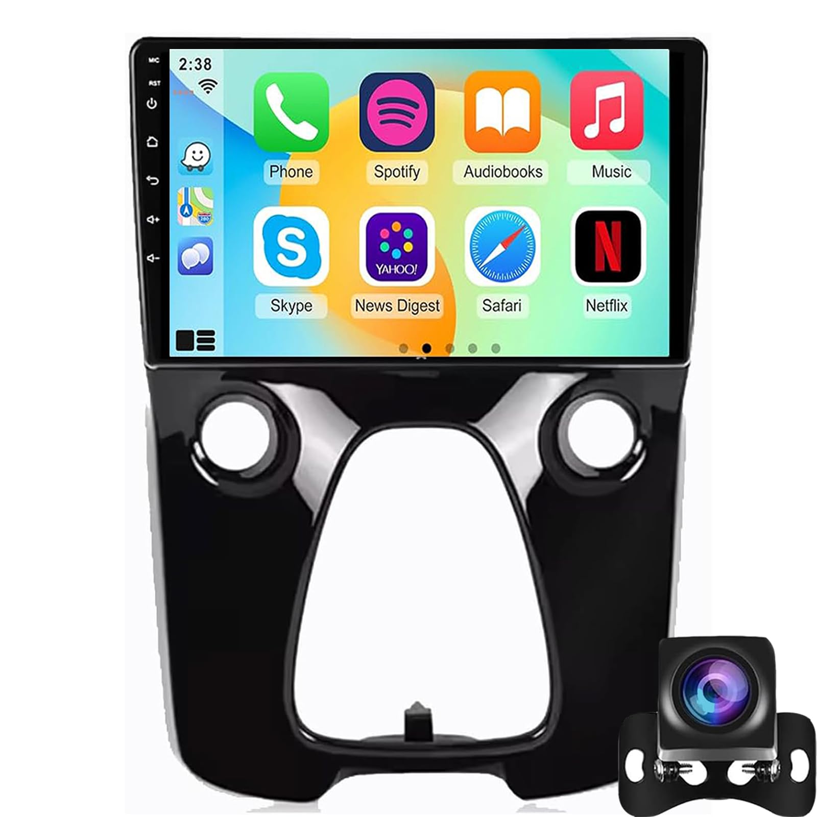 Android 15 Car Stereo Radio For Pe-ugeot 108/for To-yota Aygo B40 2014-2021 With Wireless CarPlay Android Auto 10in Car Screen With WiFi GPS Bluetooth SWC FM/RDS Radio,AHD+Backup Ca(Color:WIFI 1G+32G)