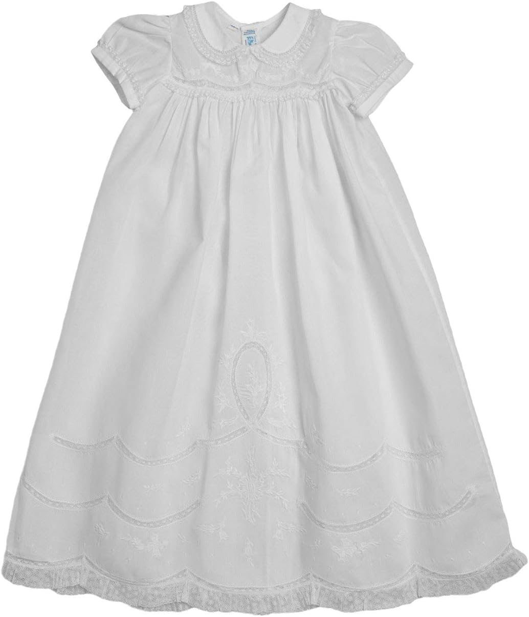 Feltman Brothers Girls Scalloped Lace Special Occasion Gown Set, NB-3M