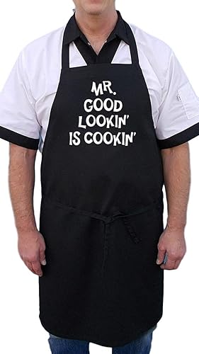 Miniatura 2 de Conjunto de delantal y sombrero de chef Mr. Good Lookin' Is Cookin'