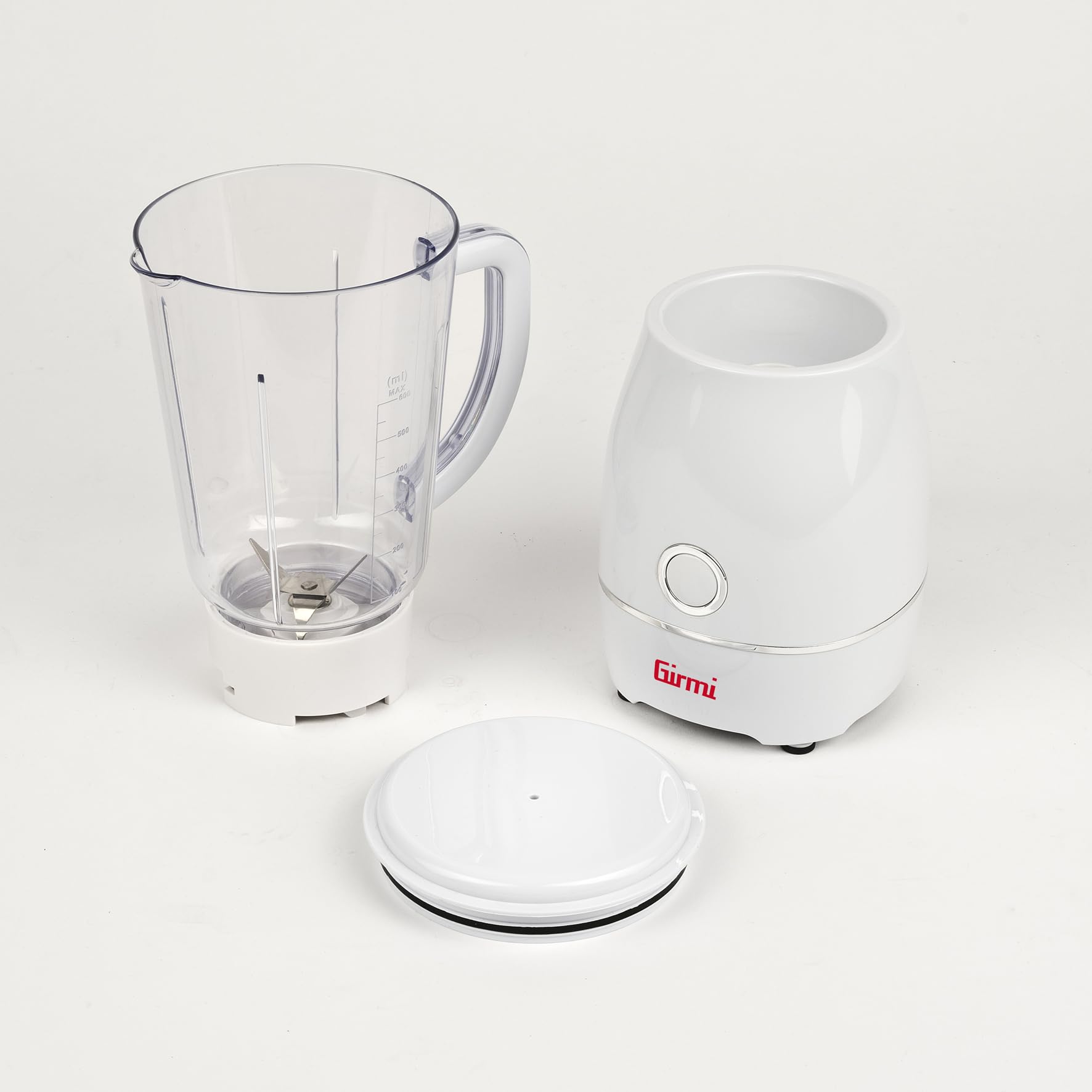 Girmi FR07 Frullatore, 300W, 600 cc, 4 Lame Inox, Funzionamento PULSE, Bicchiere Graduato, Dispositivo di Sicurezza, Piedini antiscivolo
