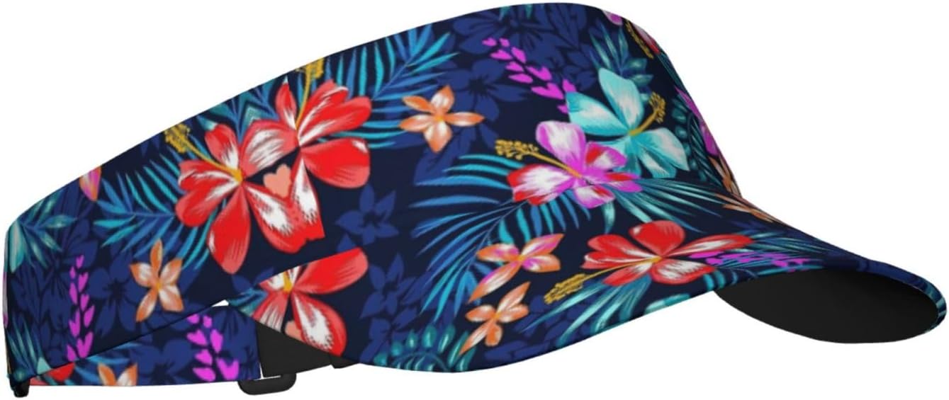 Floral Blue Adult Sunscreen Hat, Summer Sunshade with an Open Top Design,Golf Visors for Men,Fishing-Hats