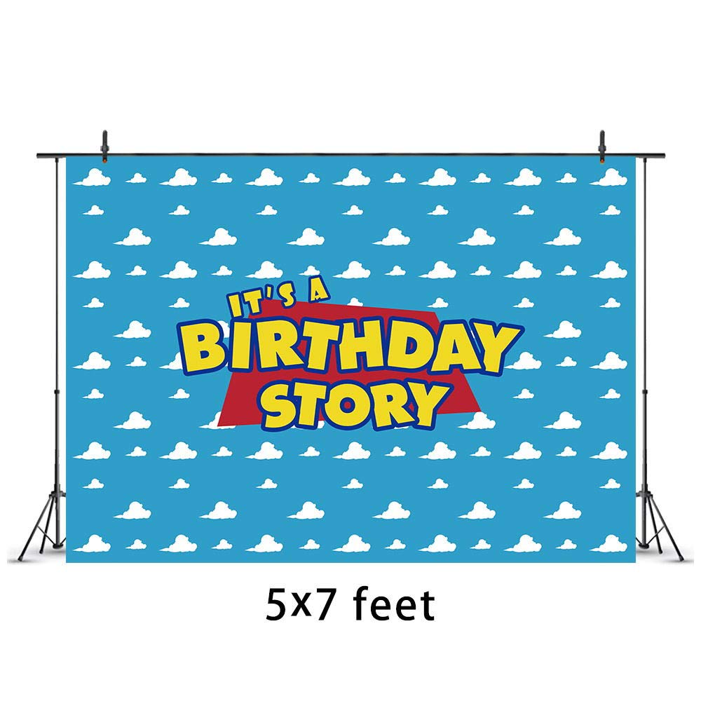 Toy Story Theme Birthday Party Backdrop- Toy Story Birthday Decorations-Birthday Photo Booth Props Photography Background