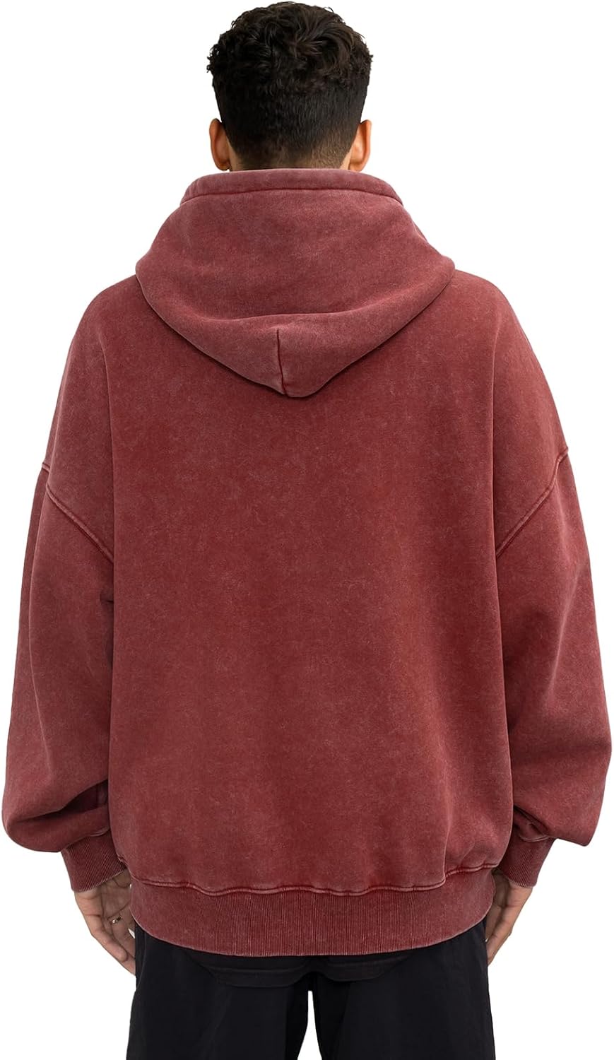 Mens Oversized Acid Wash Hoodies Heavyweight Vintage Washed Fleece Hoodie Sweatshirt for Men Women Streetwear - Image 5