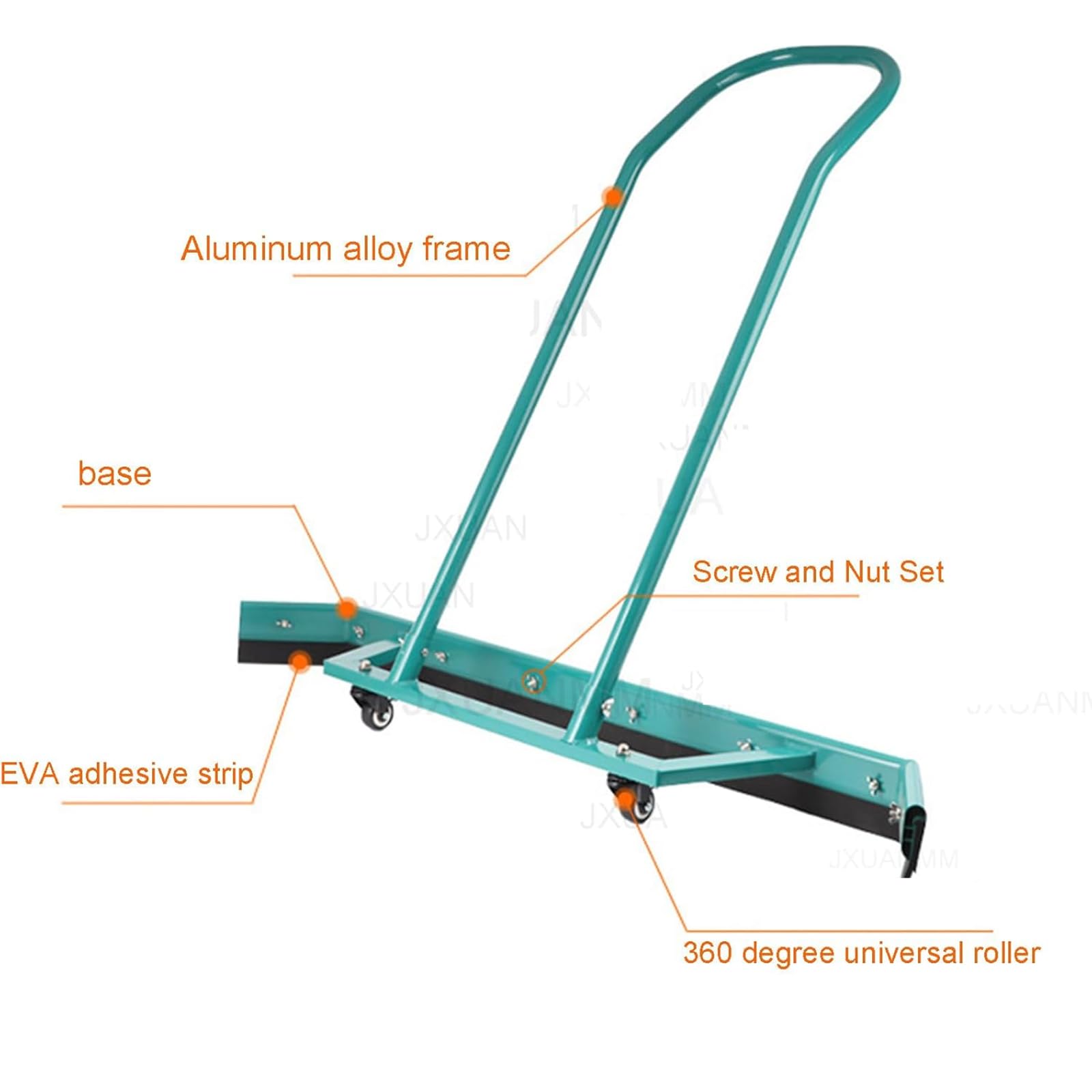 Rasqueta de suelo con rueda universal de 360°, mango que ahorra trabajo, hoja extra ancha para eliminar agua sin manchas, para canchas de baloncesto, canchas de tenis y garajes