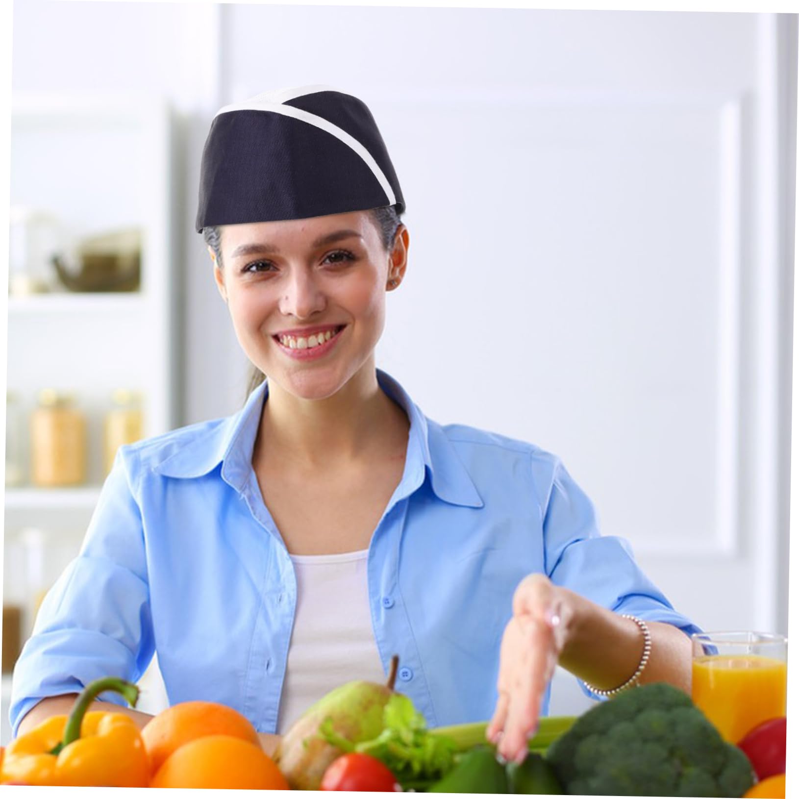 Homoyoyo 3pcs Cappello Da Cuoco Cappello Uniforme Per Ristorante Da Cucina Lavora Cappelli Per Chef Berretti Da Cuoco Berretto Da Chef Per La Cucina Cappelli Da a Poliestere