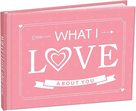 Thboxes What I Love About You Book, Romantic Gifts for Couples What I Love You Fill in The Blank Gift Book Gifts for Couples Husband Wife Family Anniversaries Birthdays Valentines Day Pink