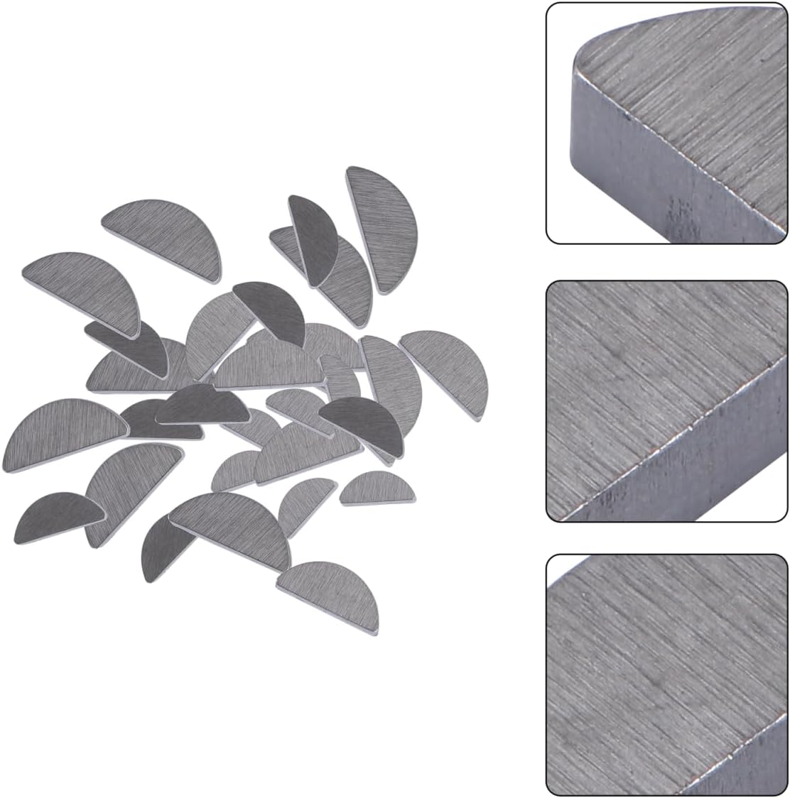 80pcs Keys Full Set of Stainless Steel Half Moon Fasteners Half Moon Keyway for Industry Applications