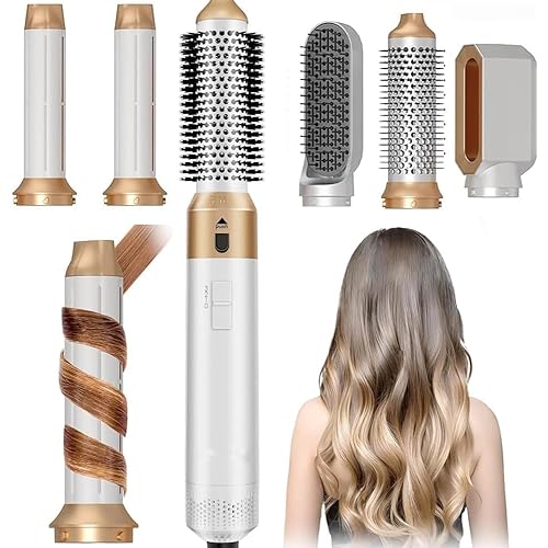 Hair Dryer Brush 5 in 1, Negative Ion Blow Dryer Brush Set Upgrade Hot Air Brush Air Styler Curling Wrap Air Curler, Curling Iron Hair Styling Tools As A Gift for Straight/Curl/Drying/Smoothing