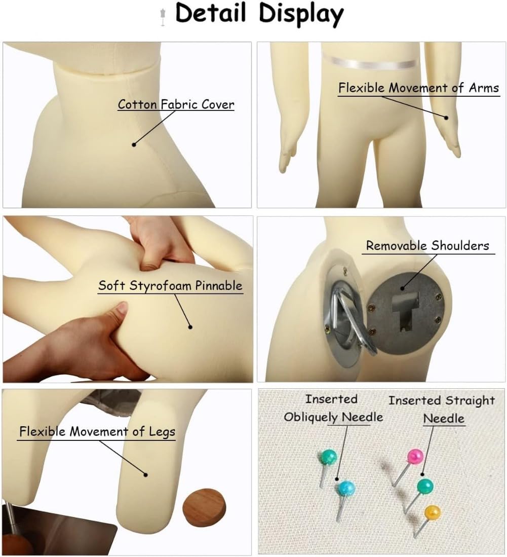 木製トルソー　大小2点セット　③ Amazon | キッズトルソー マネキン 1-9歳の子供全身マネキン座り