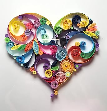 Love Heart Paper Quilling Kit Paper Quilling Adult Craft Great for DIY Craft Workshop,Home Decoration,Birthday Gift,Adult Friend interaction.Its Suitable for Adult and Craftsmen.Creative Stress Relie