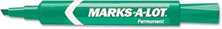 Avery Marks-A-Lot Permanent Markers, Regular Desk-Style Size, Chisel Tip, 12 Green Markers (07885)