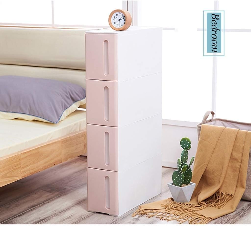 Storage Bins Sleeve Cabinet Narrow Can Be Stacked Multi-Layer Drawer Bathroom Rack Bedroom Living Room(Green)