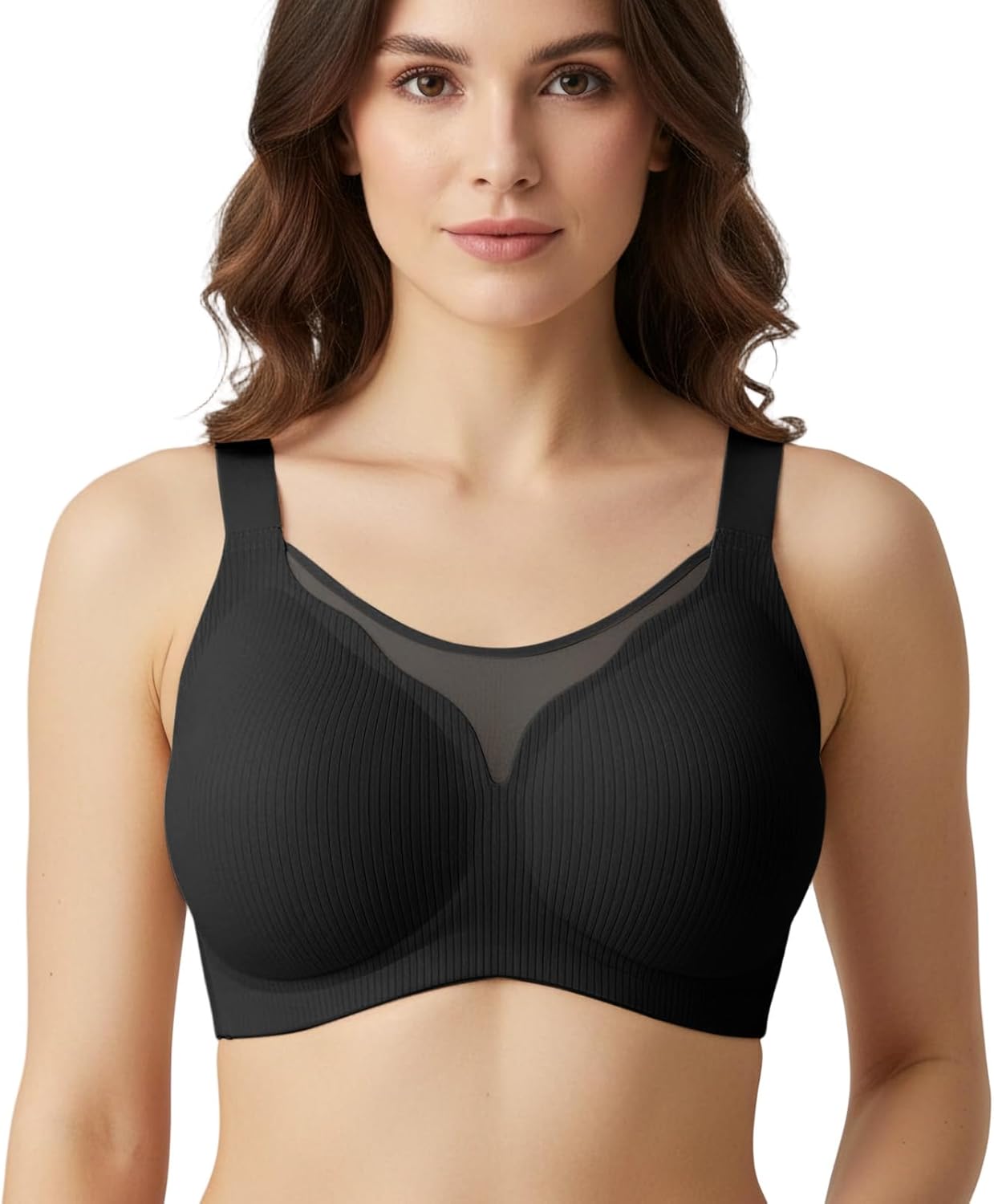 Wireless Full Coverage Bras for Women - No Underwire Seamless Bras Push Up Bralette...