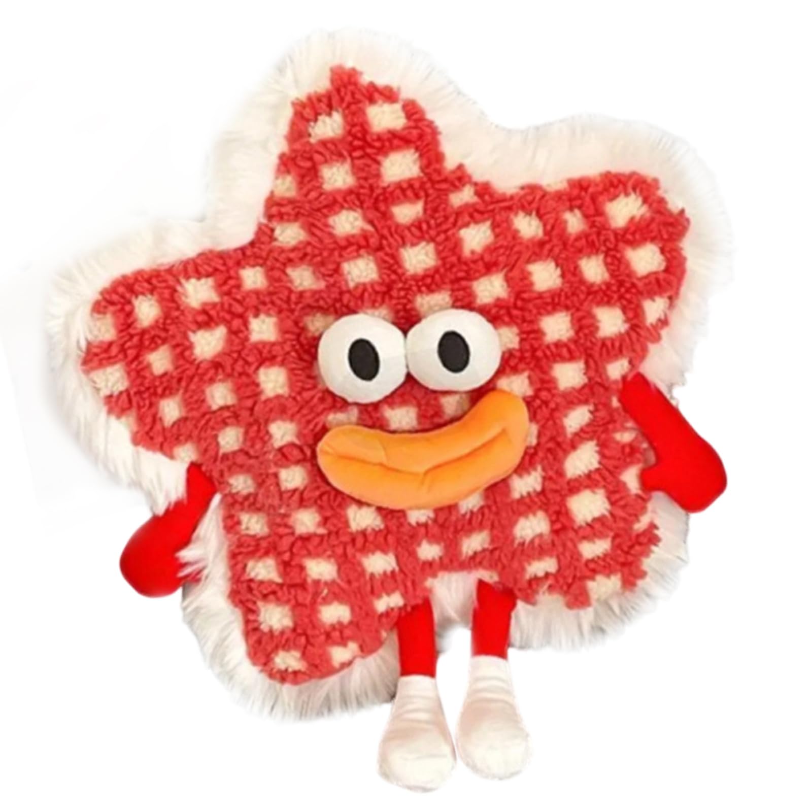 Tsophreniq Red Ergonomic Supply Throw Pillow Cartoon Sausage Lips Star Shape Home Decoration Zipper Fleece Throw Pillow With Zippers Decorative Sausage Lips
