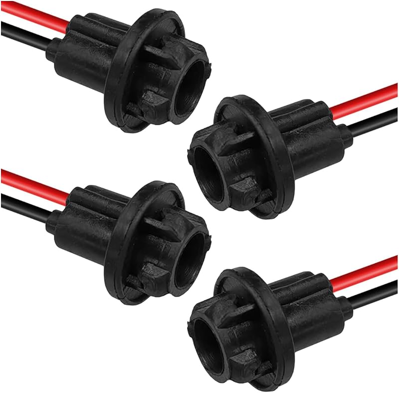 Soquete para lâmpada automotiva T10 W5W 194 com chicote – 4 unidades