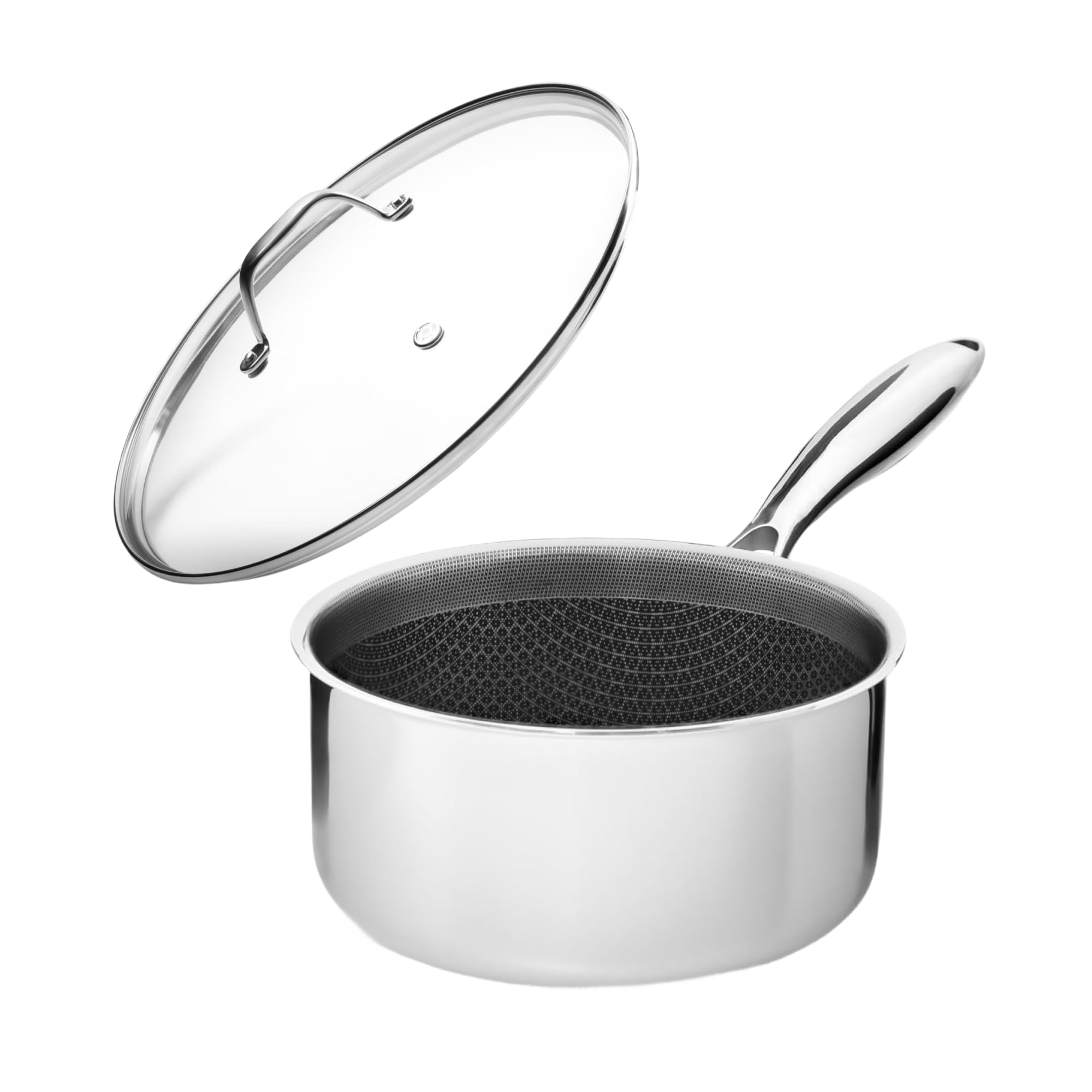 ONYX Cookware Stielkasserolle 18 cm 2 l mit Glasdeckel – Antihaft, Induktion, PFAS-frei