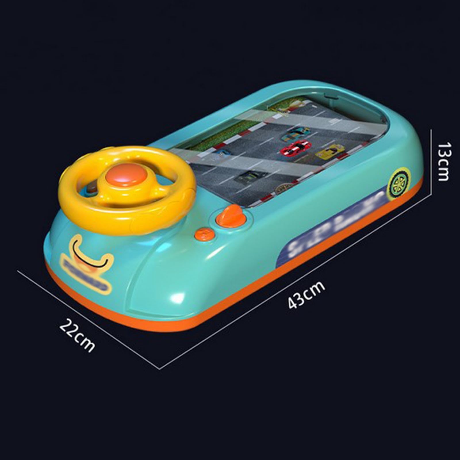 Genérico Juguete Viaje Simulación de Volante para niños, Juguete de conducción, Rompecabezas, Consola Juegos Escritorio para Evitar Carreras a través la Gran Aventura (Green, 43x22x13cm)
