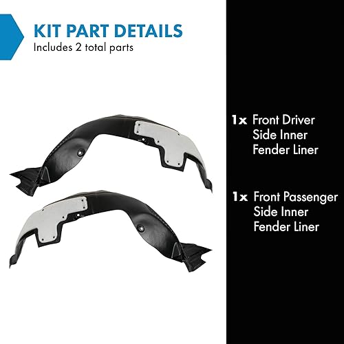 Miniatura 2 de TRQ Juego de forros de guardabarros interior delantero compatible con Kia Forte Forte5 KI1248122 KI1249122 2014-2016